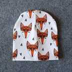 New Cotton Baby Cartoon Print Newborn Hat Elastic Toddler Infant Cap For Girls and Boys Kids