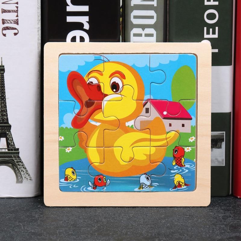 10pcs Of Wood Puzzle Baby Young Children Early Lessons Learned Intelligence Cartoon Animal Puzzle Wooden Toys Education Puzzles - SJB-DIAMOND ELITES