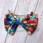 Luxury Modern Colorful Newborn Toddler Baby Girl Boy Headwear Solid Bowknot Soft Turban Knot Hairband For Girls Kids