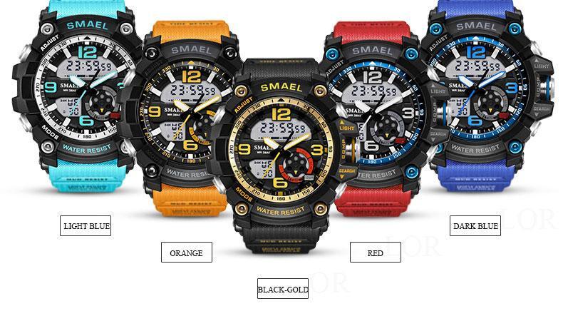NEW Sport Analog-Digital Watch For Men and Woman  Waterresistant 50M Professional Waterproof Quartz Large Dial Military Wristwatches  With Night Mode - SJB-DIAMOND ELITES