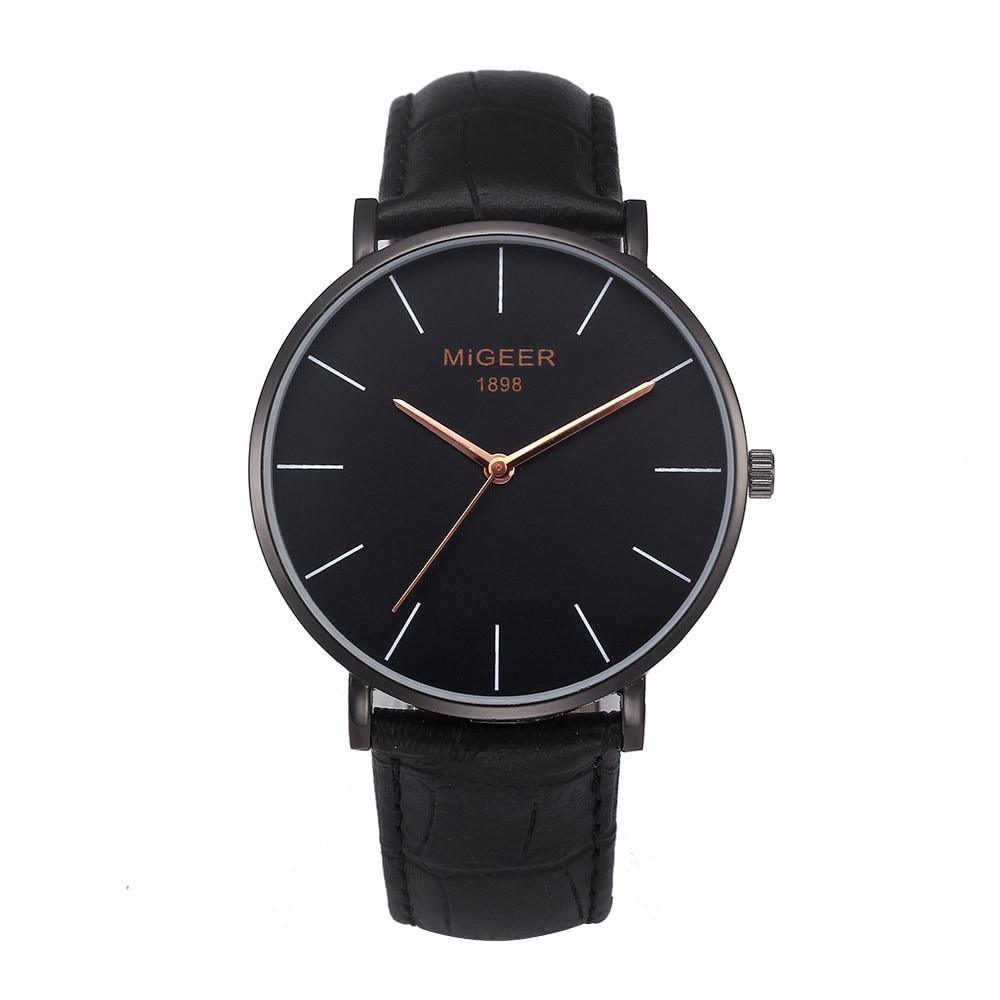 Stylish And Simple Temperament Men CLassic Luxury Watch Relogio Masculino With Leather Watch - SJB-DIAMOND ELITES