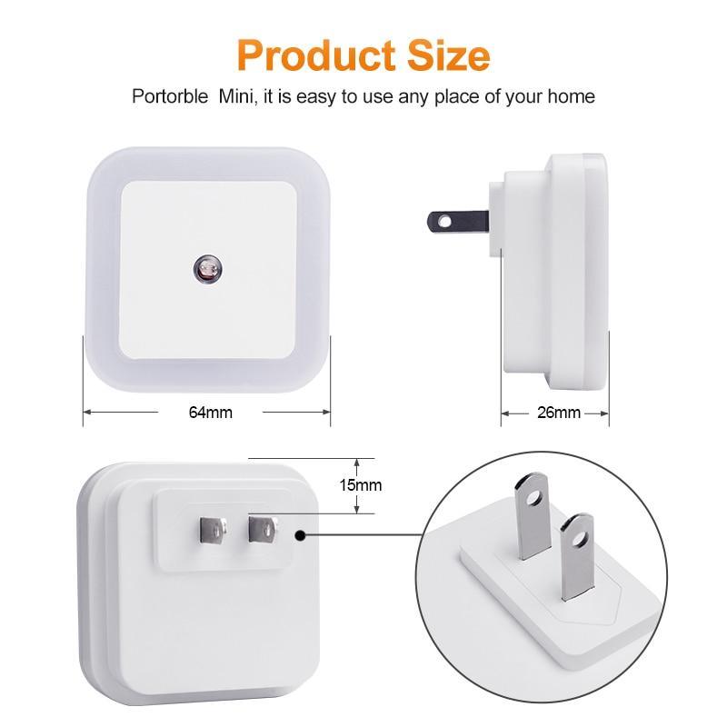 STEVVEX LED Night Light Mini Light Sensor Control  EU US Plug Nightlight Lamp For Children Kids Living Room Bedroom Lighting - SJB-DIAMOND ELITES