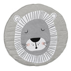 Play Mat Cartoon Animal Baby Mats Newborn Infant Crawling Cotton Round Floor Carpet Rugs Mat for Kids Room Nursery Decor