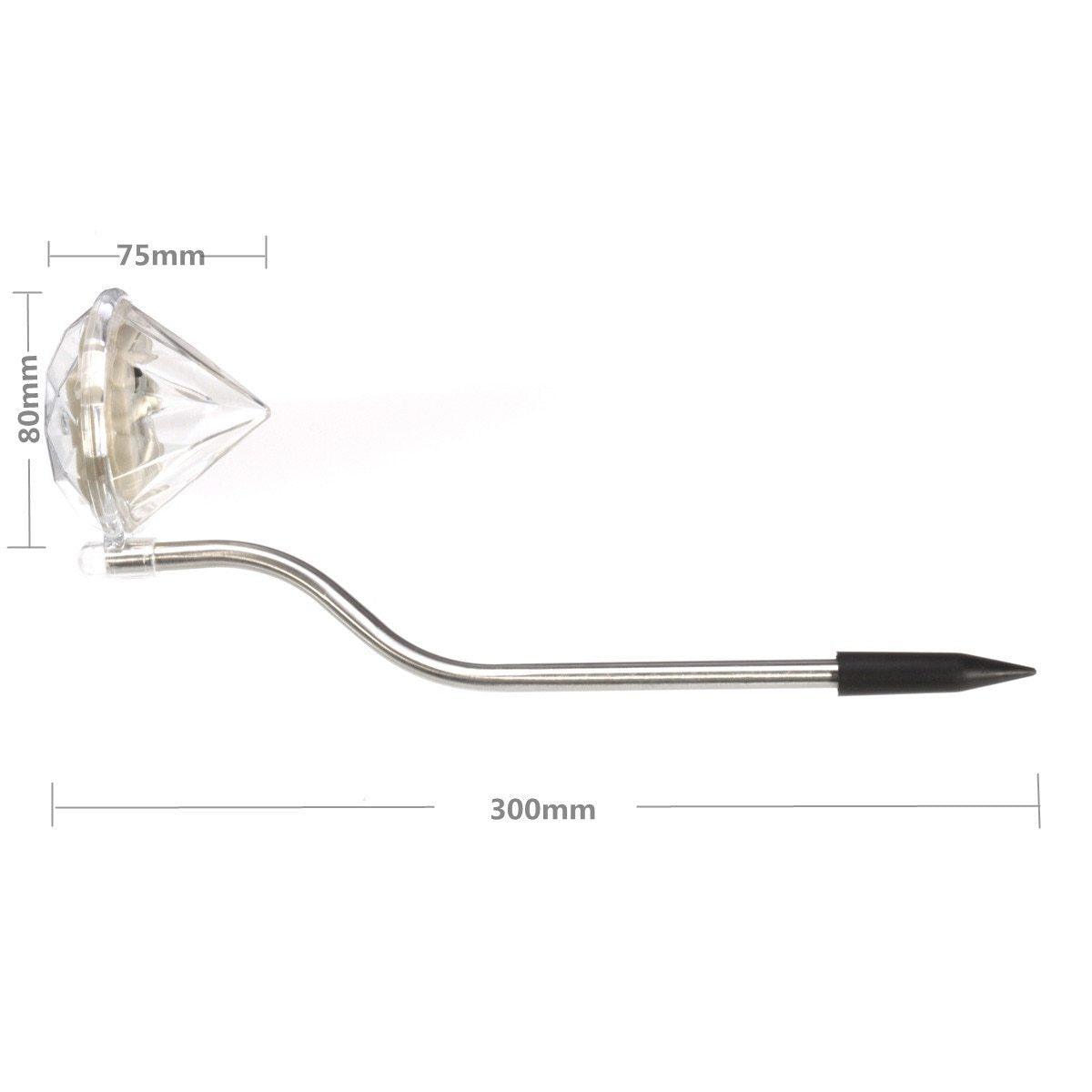 4 Solar Garden Diamond LED Lamps In White Warm White And Multicolor Stainless Steel Lamps For Garden Pathway Yard - SJB-DIAMOND ELITES