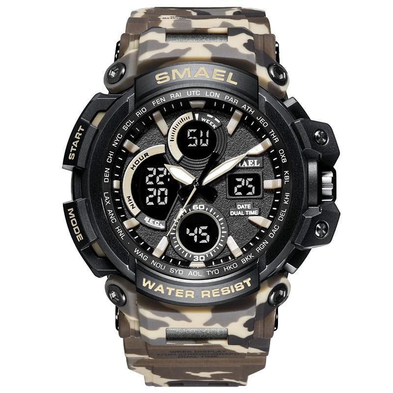 Army Green Modern Sport  Waterproof 50M Men Watches With LED Digital Display In Military Armi Relogio Masculino Style - SJB-DIAMOND ELITES