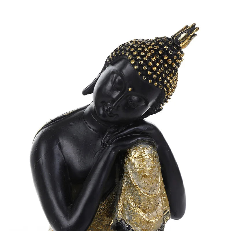 Thai Buddha Figurine Sculpture Sitting Buddha Statue Home Office Decor Indoor Statue Ornament 15cm Feng Shui Ornaments Crafts Lootquake LLC
