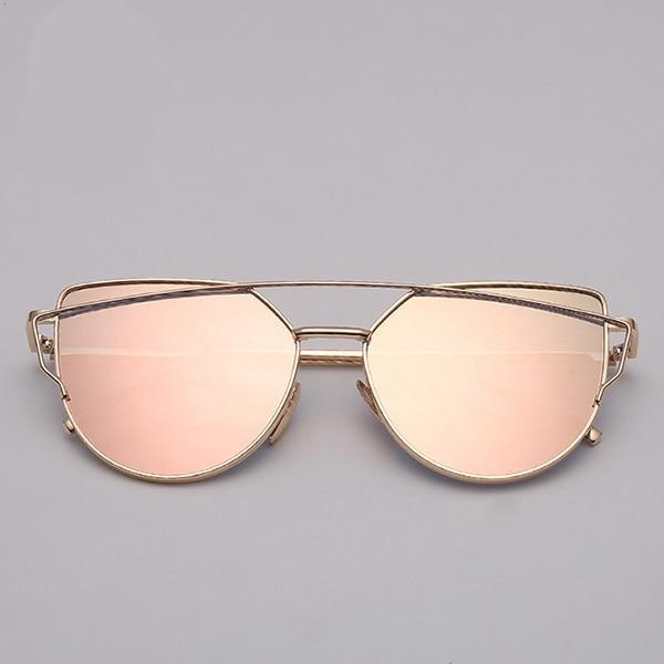 NEW  Stevvex Designer Cat eye Sunglasses For Women and Ladies in Vintage Metal Reflective Glasse Mirror Retro Oculos De Sol Gafas Style With UV 400 Protection - SJB-DIAMOND ELITES