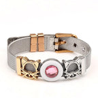 Two-tone Stainless Steel  Bracelets For Women Men Golden Love Heart Beaded  Ribbon  Bracelet & Bangle Gifts - SJB-DIAMOND ELITES