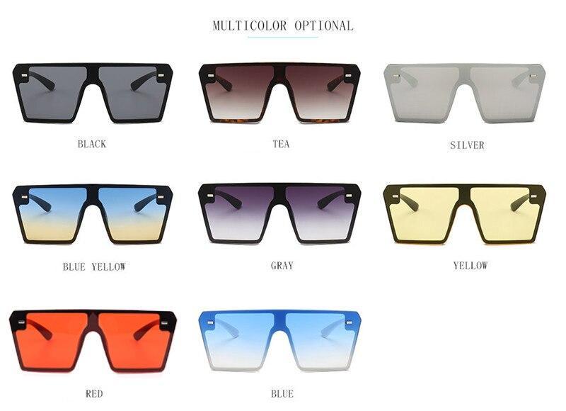 Modern Oversized Square Sunglasses For Lady and Women Luxury Brand Fashion Gafas Shade WIth Mirror Glasses And UV400 Protection - SJB-DIAMOND ELITES