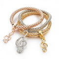 Shiny Elegant New Fashion Modern Luxury Heart Bracelet And Bangles Popcorn Chain Set Friendship Bracelets for Girls - SJB-DIAMOND ELITES