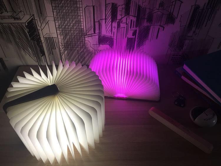 STEVVEX Led Book Lamp Light USB Rechargeable Foldable Wooden Night Light Valentine Birthday Christmas Gift for Family Friend Rechargeable Unique Gift - SJB-DIAMOND ELITES
