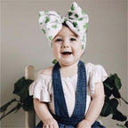 Luxury Modern Colorful Newborn Toddler Baby Girl Boy Headwear Solid Bowknot Soft Turban Knot Hairband For Girls Kids