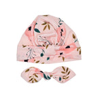 Cute Soft Cotton Knot Printed Rabbit Ears Turban Hat Indian Flower Cap for Baby Girls Accessories