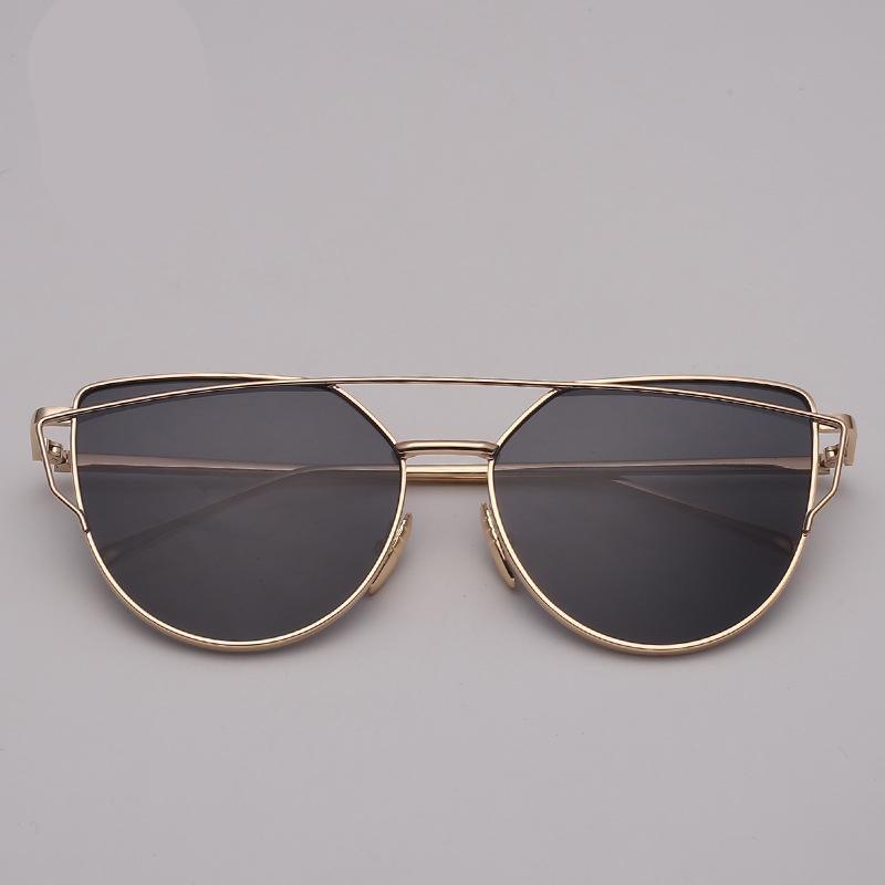 NEW  Stevvex Designer Cat eye Sunglasses For Women and Ladies in Vintage Metal Reflective Glasse Mirror Retro Oculos De Sol Gafas Style With UV 400 Protection - SJB-DIAMOND ELITES
