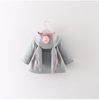 Newborn Girls Coat Autumn Spring Jacket Rabbit long Ear Hoodies Cotton Outerwear Children Clothes