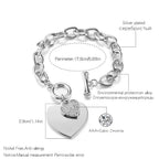 Gold Love Heart Charm Bracelets For Women Accessories Silver Color Link Chain Bracelets & Bangles Trendy Jewelry Design - SJB-DIAMOND ELITES