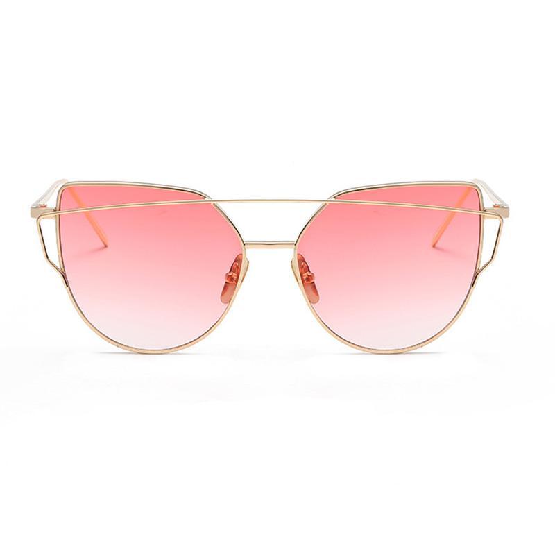 Luxury Vintage Modern Cat Eye Metal High Quality Frame  With Miror Sunglasses For  Women and Lady sunglasses With UV400 Protection - SJB-DIAMOND ELITES