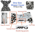 Baby Girl Pink One Size Cloth Diaper Cover Comfortable Nappy With Double Gusset Cartoon Designs Baby Boys Diapers Stevvex