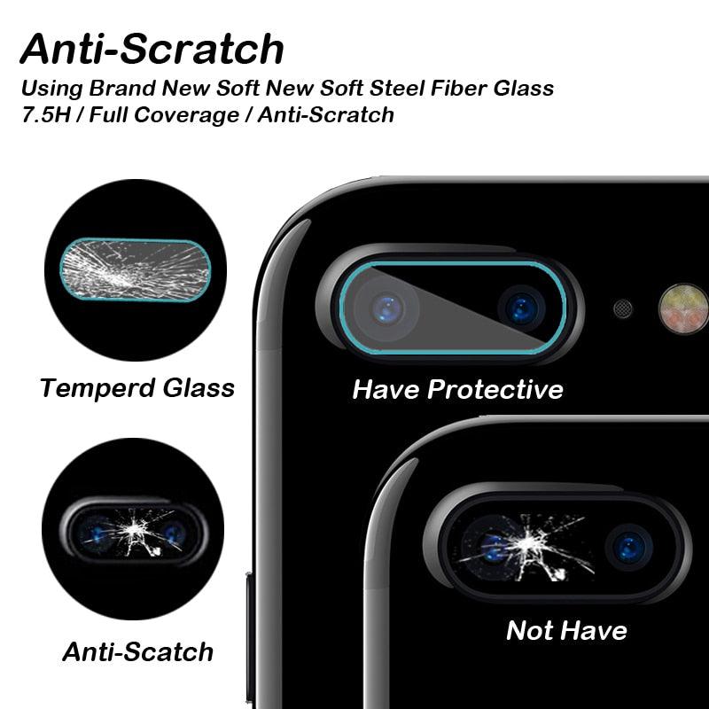 2pcs Camera Lens Protective Protector Cover for IPhone on X 8Plus 7Plus 6 6S 7 8 10 XR Xs Max Tempered Glass Film 9H Tempered Glass Camera Lens Protection Stevvex