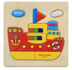 3D Wooden Children Interesting Puzzle Toys With Animals and Cars Exellent Puzzles Intelligence Kids Early Educational Toys For Children - SJB-DIAMOND ELITES