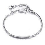 Luxury Modern High Quality Authentic Silver Color Snake Chain Fine Bracelet Fit European Charm Bracelet for Women With Heart and Star - SJB-DIAMOND ELITES