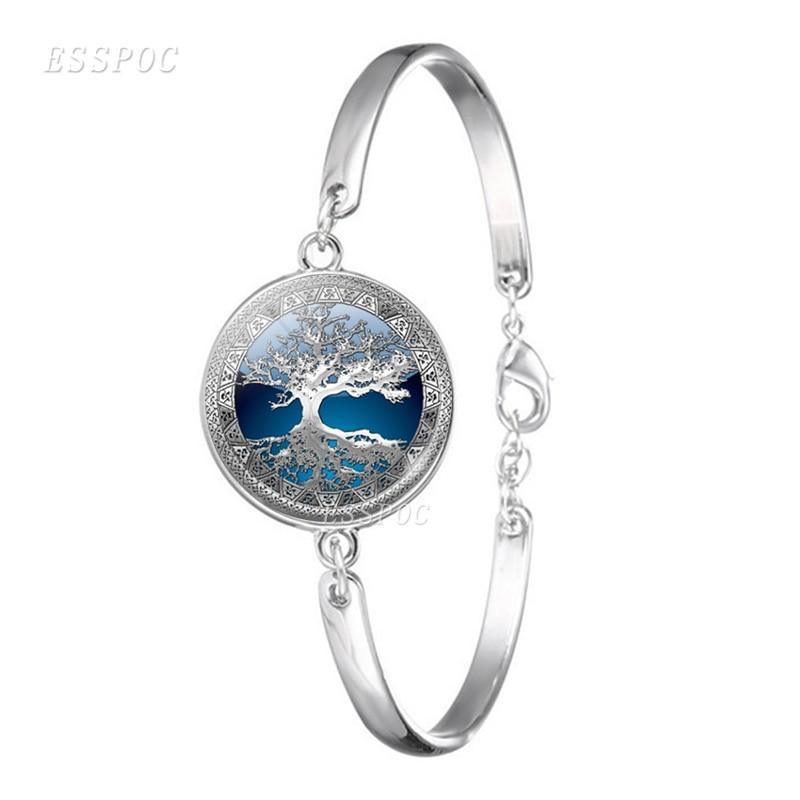 New Modern Fashion Life Tree Art Handmade Elegant Bracelet Glass Tree of Life Simple Style Luxury Paintings Bangle Women - SJB-DIAMOND ELITES