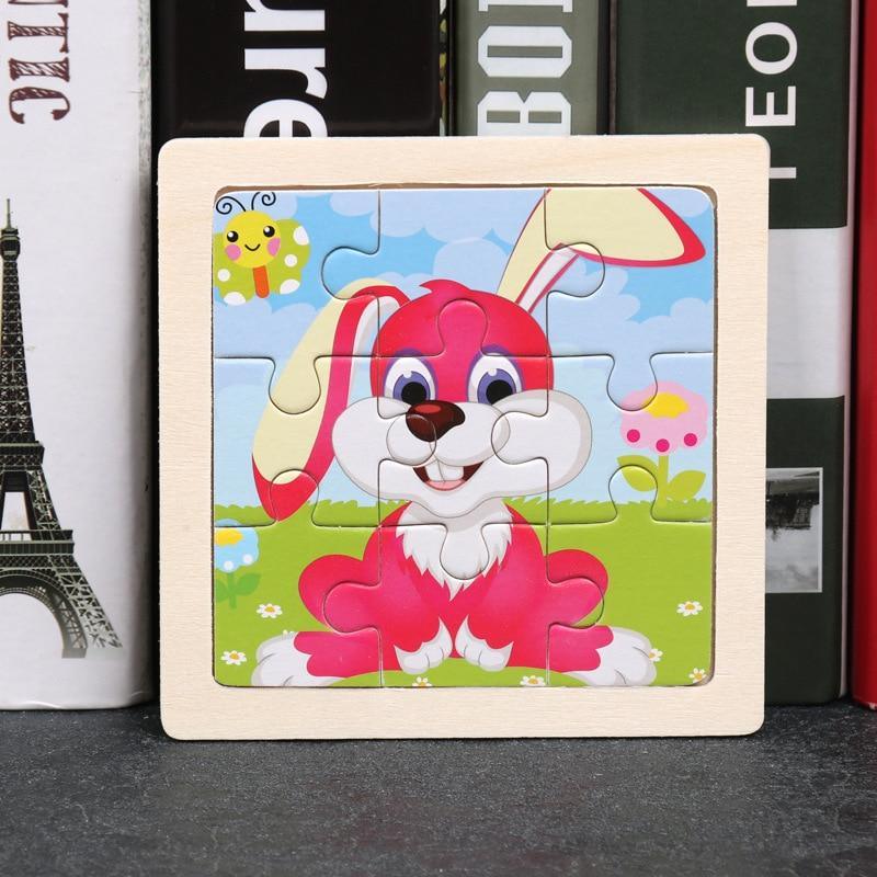 10pcs Of Wood Puzzle Baby Young Children Early Lessons Learned Intelligence Cartoon Animal Puzzle Wooden Toys Education Puzzles - SJB-DIAMOND ELITES