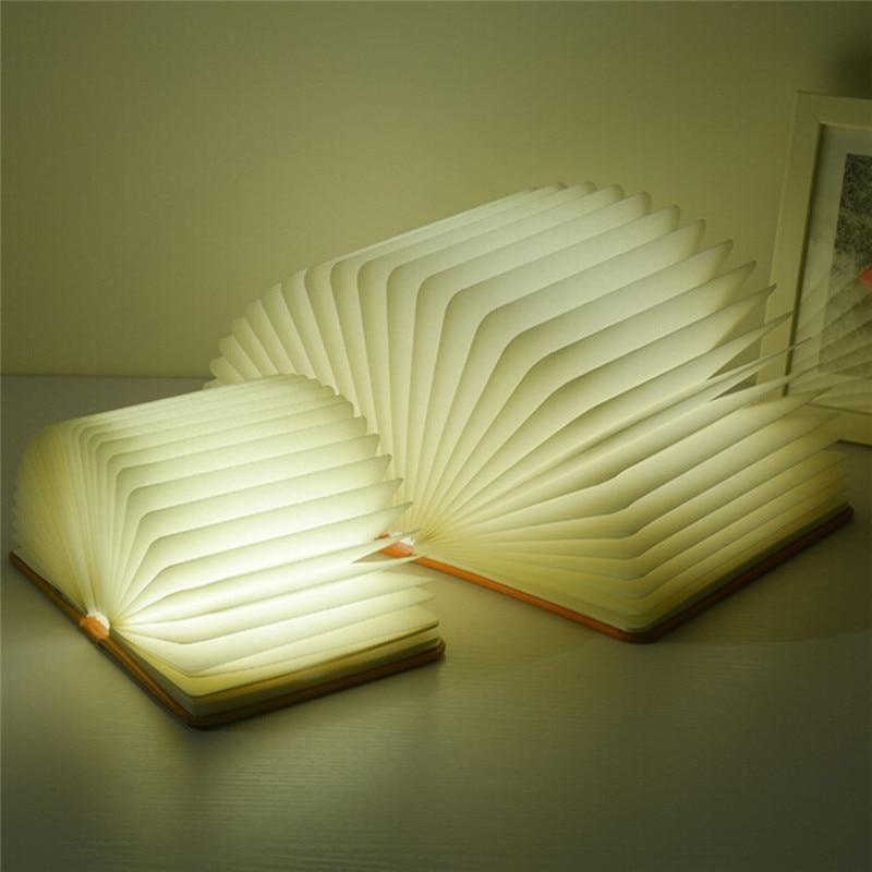STEVVEX Led Book Lamp Light USB Rechargeable Foldable Wooden Night Light Valentine Birthday Christmas Gift for Family Friend Rechargeable Unique Gift - SJB-DIAMOND ELITES