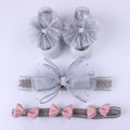 Flower Baby Girl Headband Socks Set Shoes With  Crown Bows Newborn Headbands For Girls Turban Baby Hair Accessories