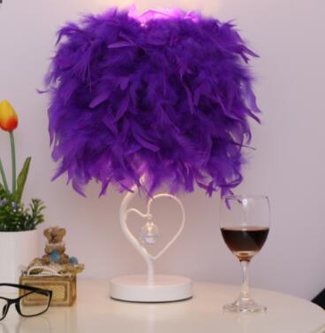 STEVVEX Reading Room Luxury Interesting Decor Heart Shape Feather Crystal Lamp Table Lamp for bedroom Light art decor home planetarium - SJB-DIAMOND ELITES