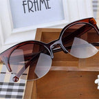 New Luxury Modern Fashion Retro Designer Super Round Circle Glasses  With Cat Eye Women's Sunglasses With UV400 Protection - SJB-DIAMOND ELITES