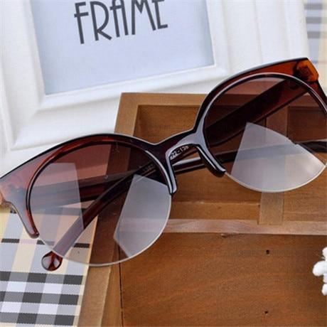 New Luxury Modern Fashion Retro Designer Super Round Circle Glasses  With Cat Eye Women's Sunglasses With UV400 Protection - SJB-DIAMOND ELITES