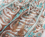 TEELYNN boho long dress Vintage 2023 floral print Chiffon three quarter sleeve v-neck summer Gypsy Hippie women dresses vestidos