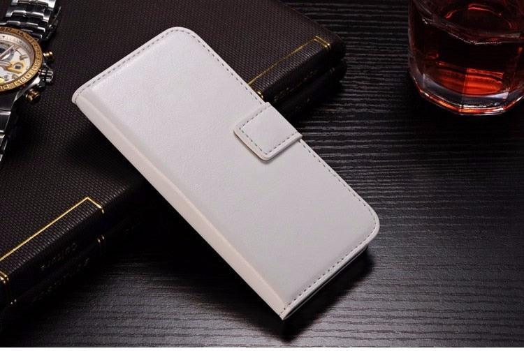 For iPhone X Case Cover for iPhone 8 7 6 6S Plus 5 5S 5SE Luxury PU Leather Flip Wallet Phone Cases Black Simple Card Holder With Magnetic Button Flip Leather Cover Stevvex