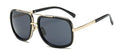 Classic Brand Luxury Square Gold Metal Frame Woman and Man Unisex Top Oversized Bog Frame Elegant Sunglasses For Summer  Designer - SJB-DIAMOND ELITES