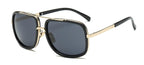 Classic Brand Luxury Square Gold Metal Frame Woman and Man Unisex Top Oversized Bog Frame Elegant Sunglasses For Summer  Designer - SJB-DIAMOND ELITES