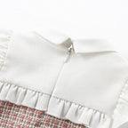 Modern Retro Vintage Handade Cute Newborn Infant Toddler Baby Girls Dress with A-line Lantern Sleeve For Girls Kids