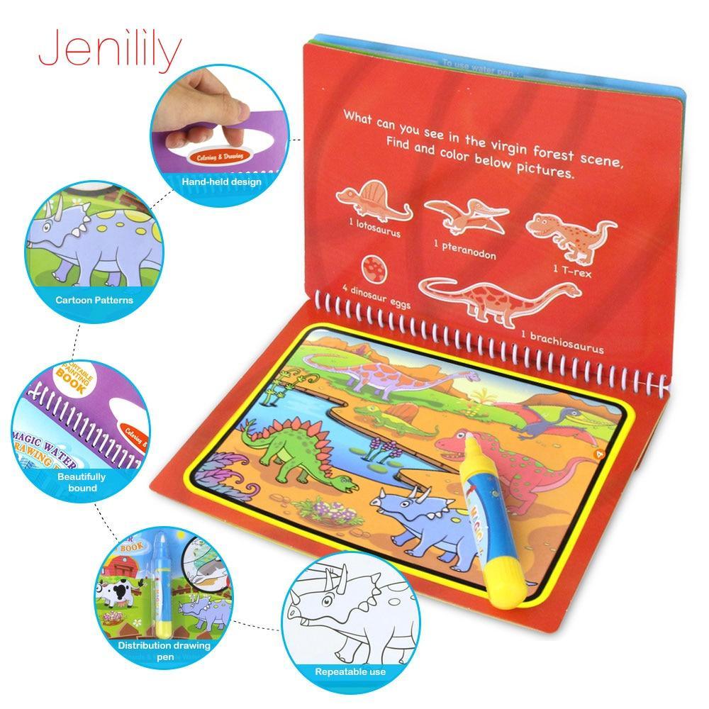 Reusable Magic Water Drawing Book With Pen Coloring Painting Book Drawing Board Juguetes Education Learning Toys for Children - SJB-DIAMOND ELITES