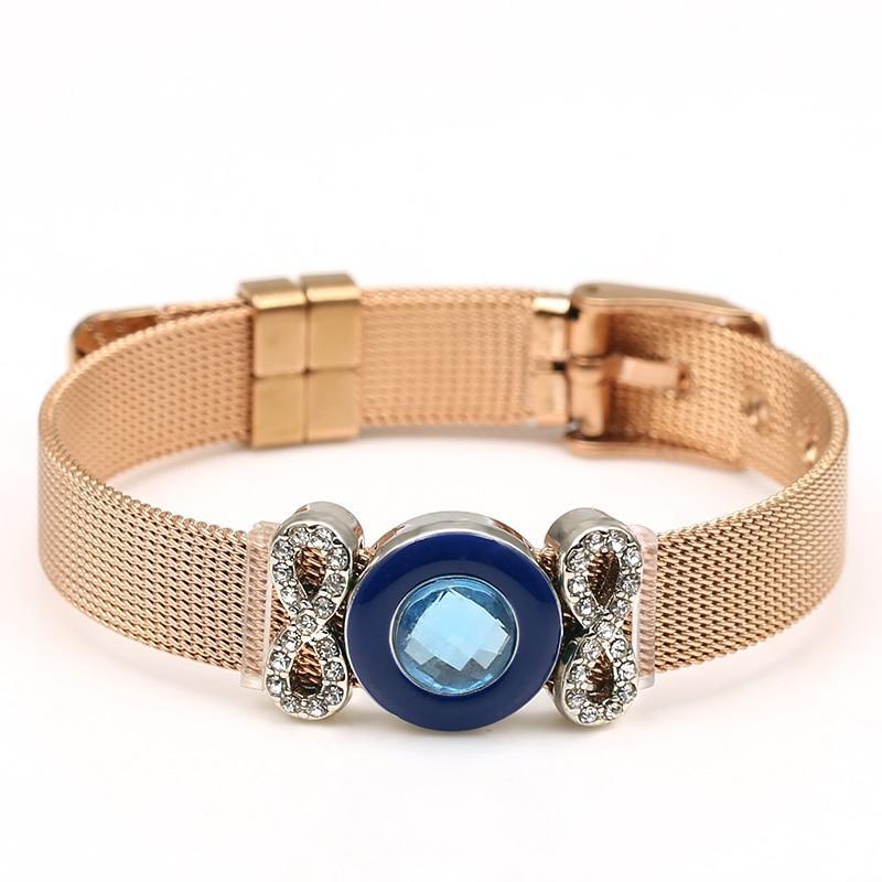 Two-tone Stainless Steel  Bracelets For Women Men Golden Love Heart Beaded  Ribbon  Bracelet & Bangle Gifts - SJB-DIAMOND ELITES