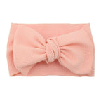 Fashion Trend Big Modern Baby Bow Accessories For Toddler Girls In Solid Bow Hairband Stretch Turban Knot Head Wrap Color  for Kids