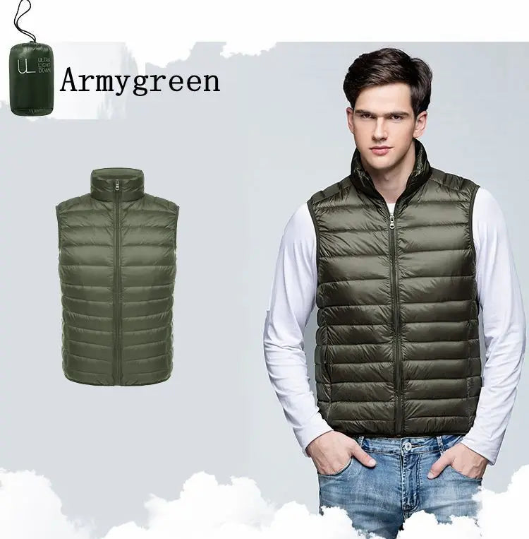 NewBang Men Sleeveless Warm Vest Ultra Light Down Vest Man Winter Solid Sleeveless Jacket Men's Lightweight Waterproof Vests