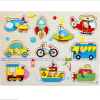 Kid Early Educational Table With Shapes of Vegetables and Animals Baby Hand Grasp Wooden Puzzle Toy Alphabet And Digit Learning Education Child Wood Toy - SJB-DIAMOND ELITES