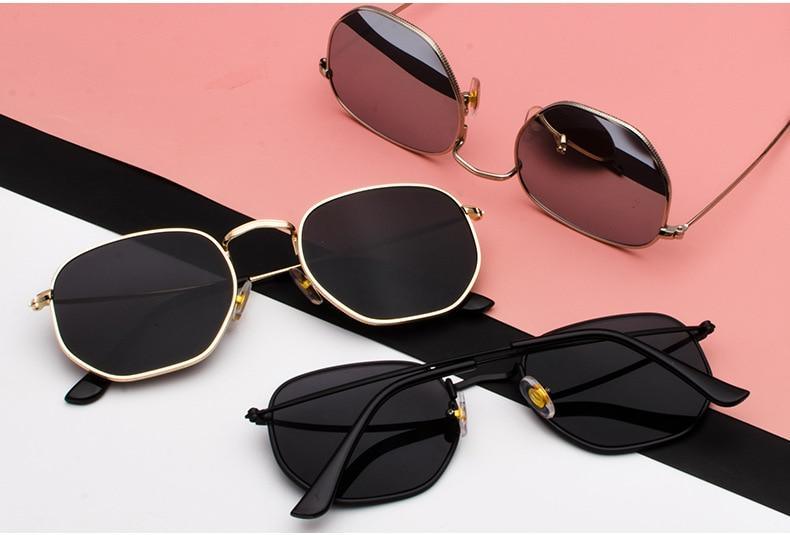 Unisex Woman and Man  Vintage Retro and Modern  Sunglasses Square Metal Frame Sunglasses Pilot Mirror Classic  With UV400 Protection - SJB-DIAMOND ELITES