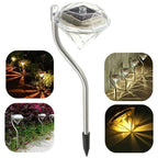 4 Solar Garden Diamond LED Lamps In White Warm White And Multicolor Stainless Steel Lamps For Garden Pathway Yard - SJB-DIAMOND ELITES