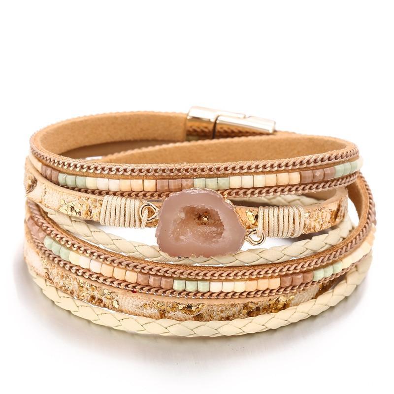 Legendary Amazing New Modern Fashion Pearl Elegant Multi-Layer Leather Handmade Bracelet Bangle Luxury For Woman - SJB-DIAMOND ELITES