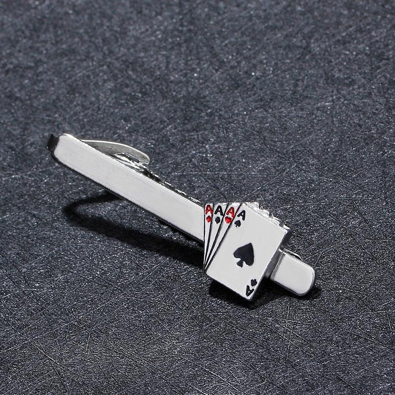 Retro Playing Cards Tie Clip Vintage Elegant Tie Clip Man Clips Unique Business Cufflinks Wedding Tie Clips For Anniversary Business Meeting And Daily Life Stevvex