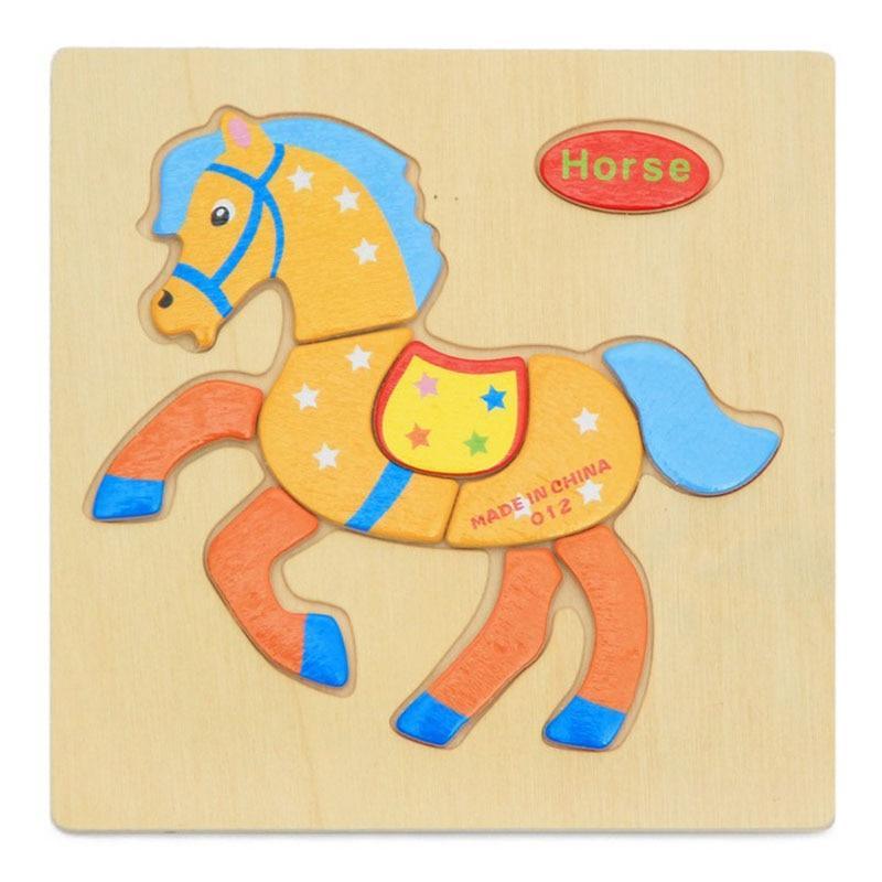 Wooden 3D Stevvex Modern Interesting Baby Learning Puzzles for Children Cartoon Animal Fruit Puzzles Intelligence Kids Children Educational Toy - SJB-DIAMOND ELITES