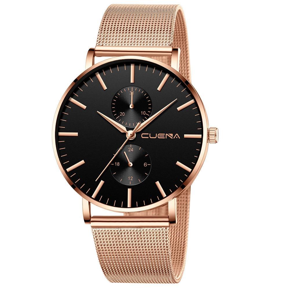 Black 3Bar Watch Men Women'S Watches Ladies Watch With Crystals  Fashion Stainless Steel Band Comfortable Wristwatch - SJB-DIAMOND ELITES
