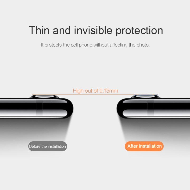 2pcs Camera Lens Protector Film For iPhone XS Max XR X glass on iPhone X 7 8 6 6S Plus 5 se Camera Lens  Protector Ultra HD Back Camera Lens Tempered Glass Camera Cover Film for iPhone Stevvex