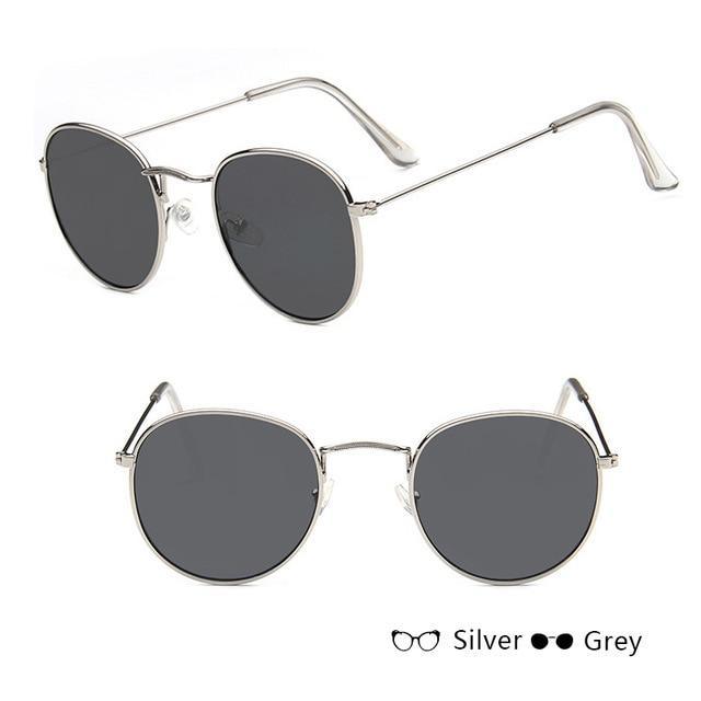 Luxury Leon Classic Small Round Unisex Sunglasses For Women and Men Mirror Sun Glasses Vintage Style With UV400 Protection - SJB-DIAMOND ELITES